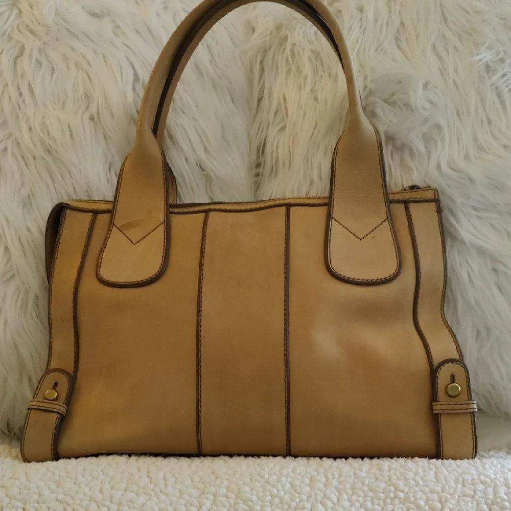 Fossil Tan Leather Satchel - Picture 2 of 3